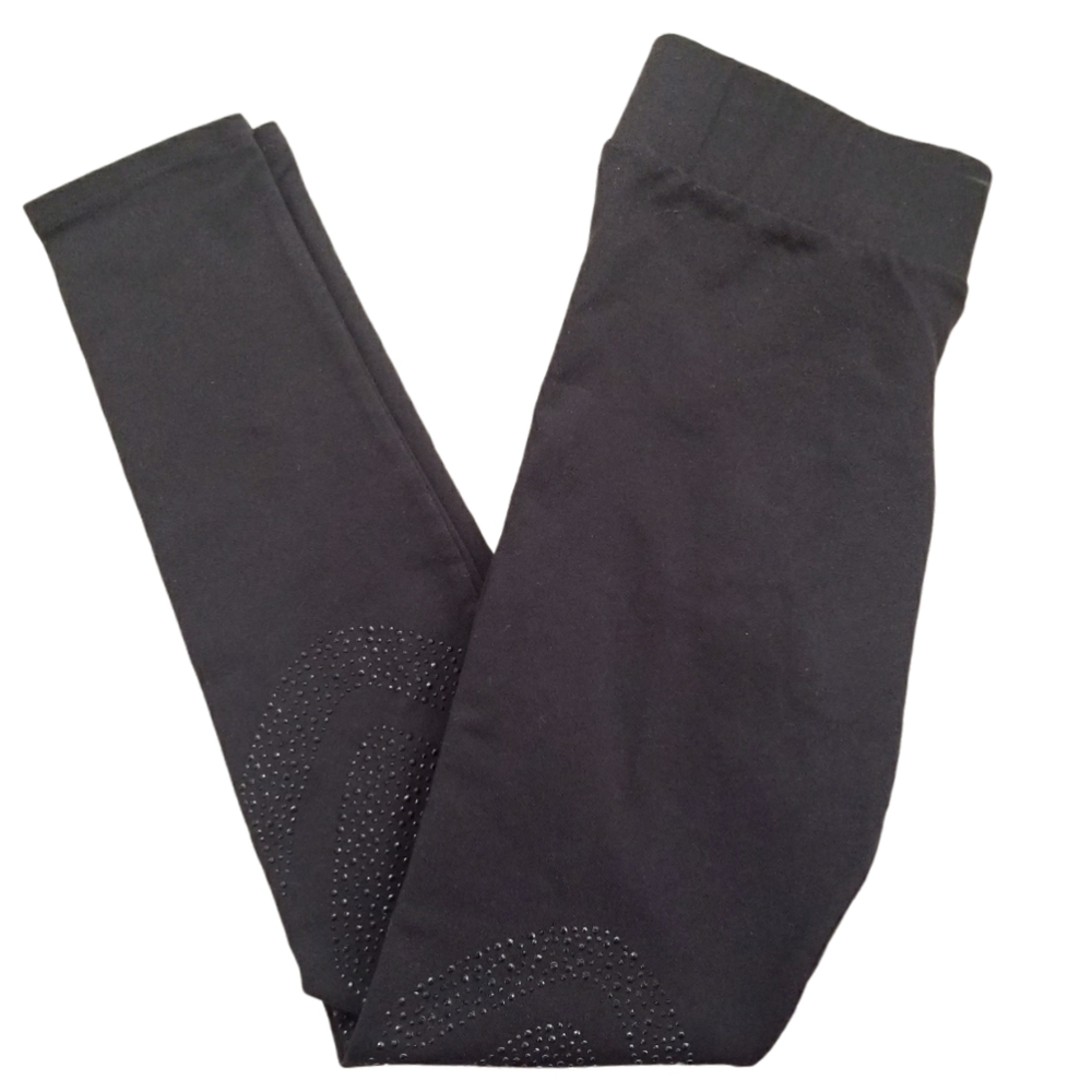 BCBG Leggings Small Black Beaded Ankle Length Size XS/S